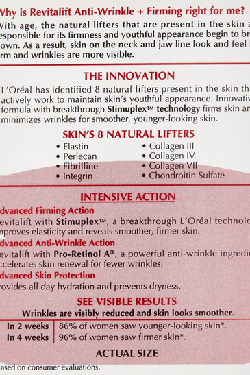 Loreal Paris Advanced RevitaLift Face and Neck Day Cream
